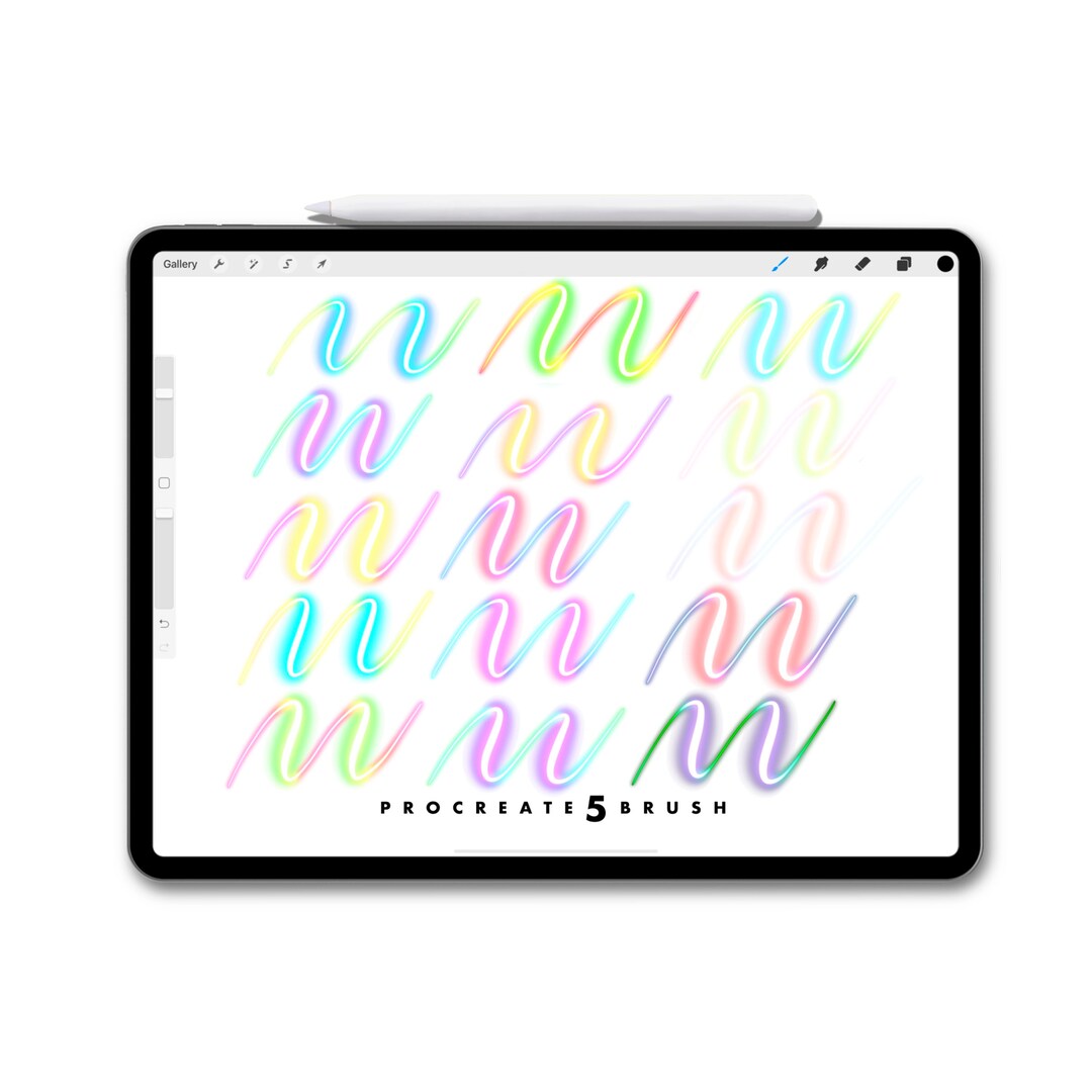 Neon Candy Lights 2 Brush Set Procreate Brush Lettering iPad - Etsy