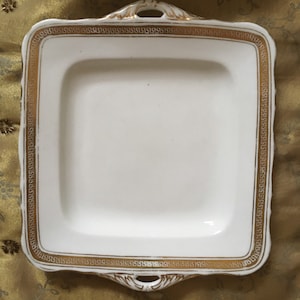 Fentonware plato para servir en crema y oro