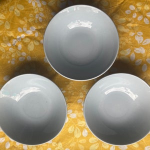 Swinnertons pretty vintage 1950s duck egg ‘Chelsea Blue’ bowls, Staffordshire, English, 3 bowls