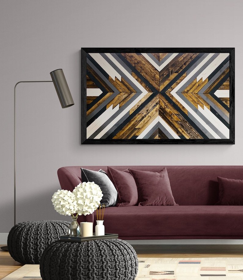 Cobblestone Geometric Wood Wall Art Wood Wall Art Geometric Etsy