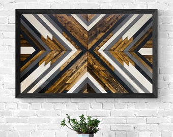 Cobblestone, Geometric Wood Wall Art, Wood Wall Art, Geometric Wood Art, Wood Art, Large Wood Art, Tribal Wood Art, Boho Art, Boho Wood Art