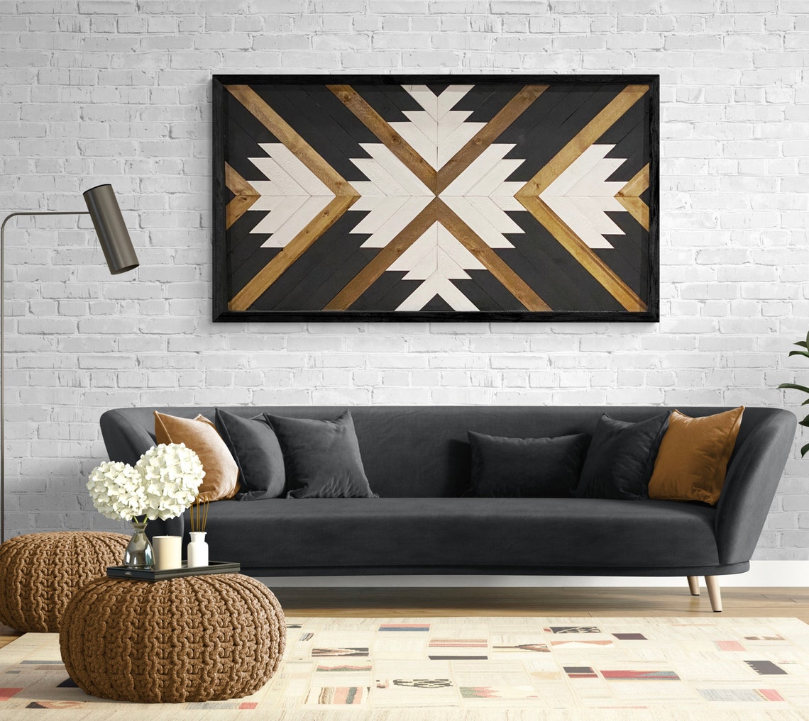 Mystic Geometric Wood Wall Art Wood Art Tribal Art | Etsy