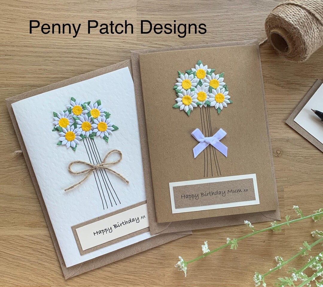 Handmade Daisy Birthday Card: Personalised Floral Greeting Card. Free ...