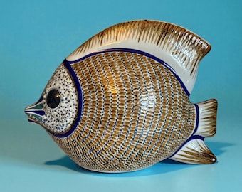 Monumental Erandi Mexican Tonala Pottery Fish