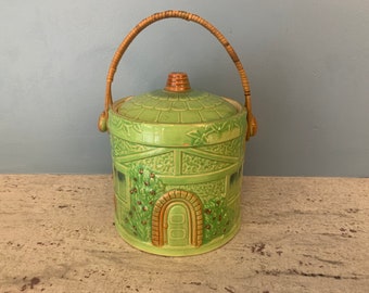 Vintage House Shaped Biscuit Jar - Japan