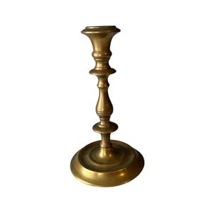 19th Century English Single Brass Candlestick