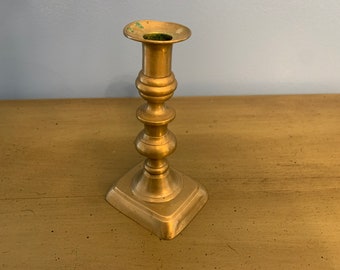 19th Century English Single Brass Candlestick
