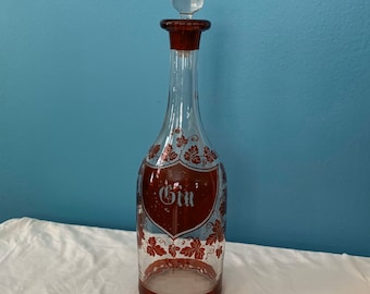 19th/20th Century hand blown Gin Decanter.
