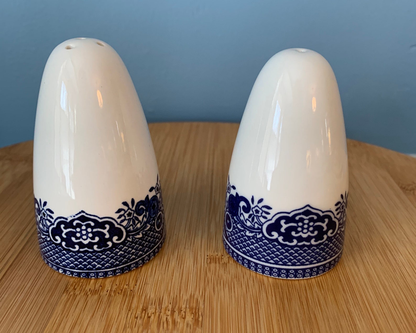 Vintage Blue and White Salt and Pepper Shakers Etsy