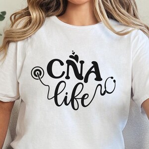 Vida de enfermera de CNA, SVG de enfermería, Cita de enfermera, SVG de estetoscopio, Archivos de corte para Cricut