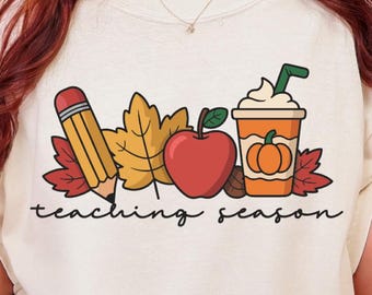 Fall Teaching Season Png, Spooky Teacher Squad, Back To School Gift For Teacher, Teacher Halloween Svg, Fall Teacher Svg Png Digital