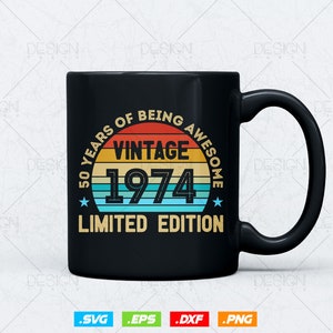 50 Years of Being Awesome Vintage Limited Edition Birthday Vector T ...