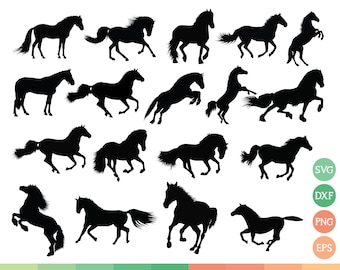 Horses Silhouette Vector svg, Running Horses svg, Horse lover, Horse Rider, Cutting files for Crciut, Horse dxf files, Png and Eps Files