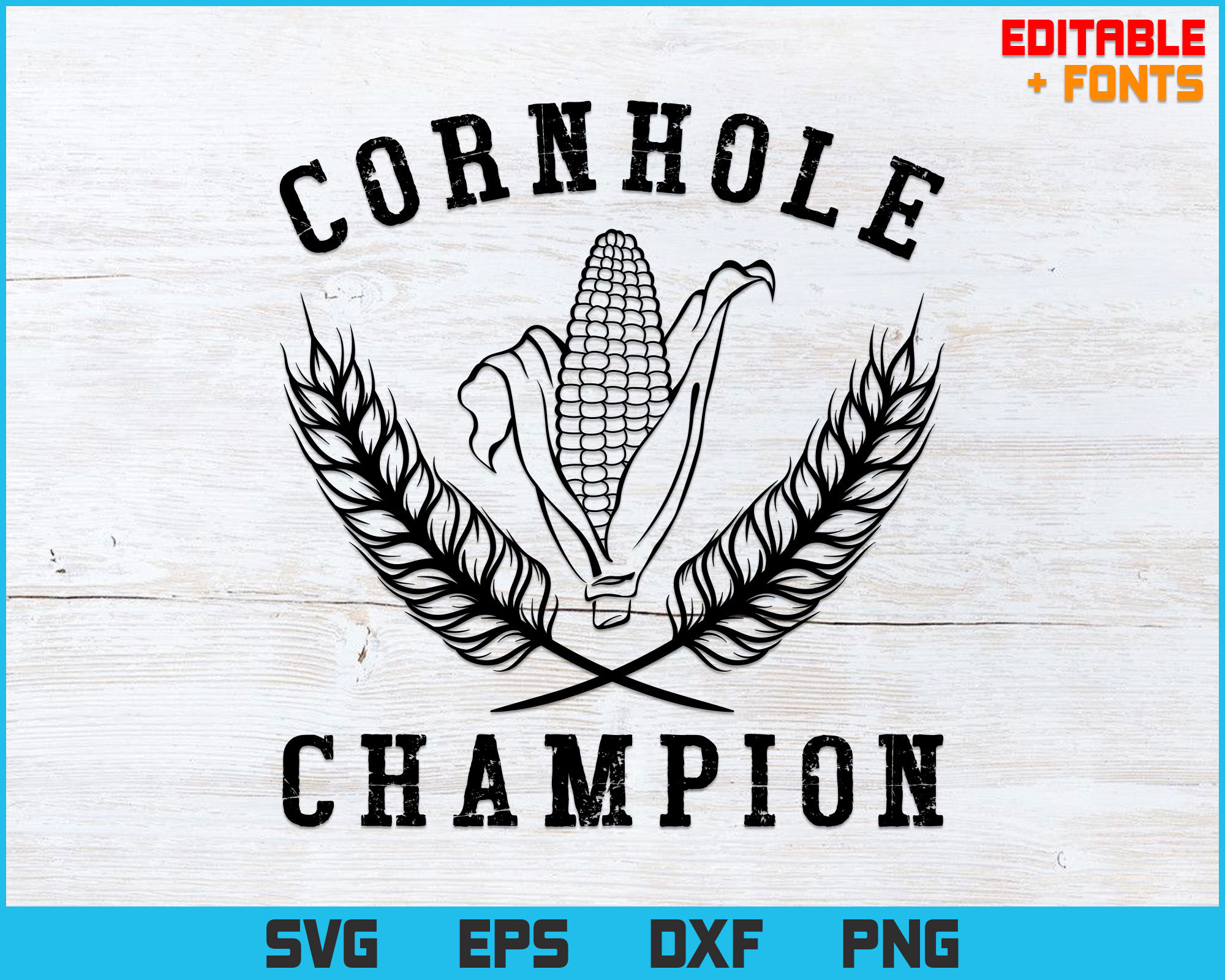 Cornhole Champion Game Editable T shirt Design in Ai Png Svg Etsy