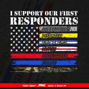 Ersthelfer Held Flagge Krankenschwester EMS Polizei Feuer Militär Vektor T-Shirt Design Png-Dateien, Polizei Krankenschwester Png Sublimationsdateien