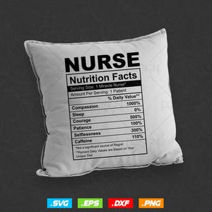 Diseño de camiseta editable con información nutricional de enfermeras (archivos SVG y PNG), divertida vida de enfermera (SVG), información nutricional de enfermeras (archivos SVG para Cricut) imagen 4