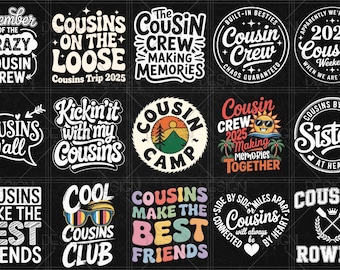 Paquete SVG de primos, camisetas a juego de primos, camisetas de viaje de primos, equipo Conrad, regalo de cumpleaños imprimible, descarga instantánea de imágenes PNG de la playa de primos