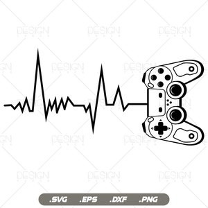 Herzschlag Videospiel-Liebhaber-Geschenk-T-Shirt Design, Videospiele-Svg-Dateien für Cricut, Schneidedateien