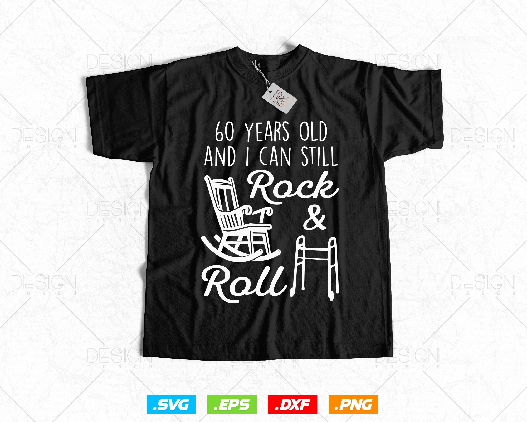 60 Years Old Rock & Roll Birthday Svg Png, 60th Birthday Clipart T ...