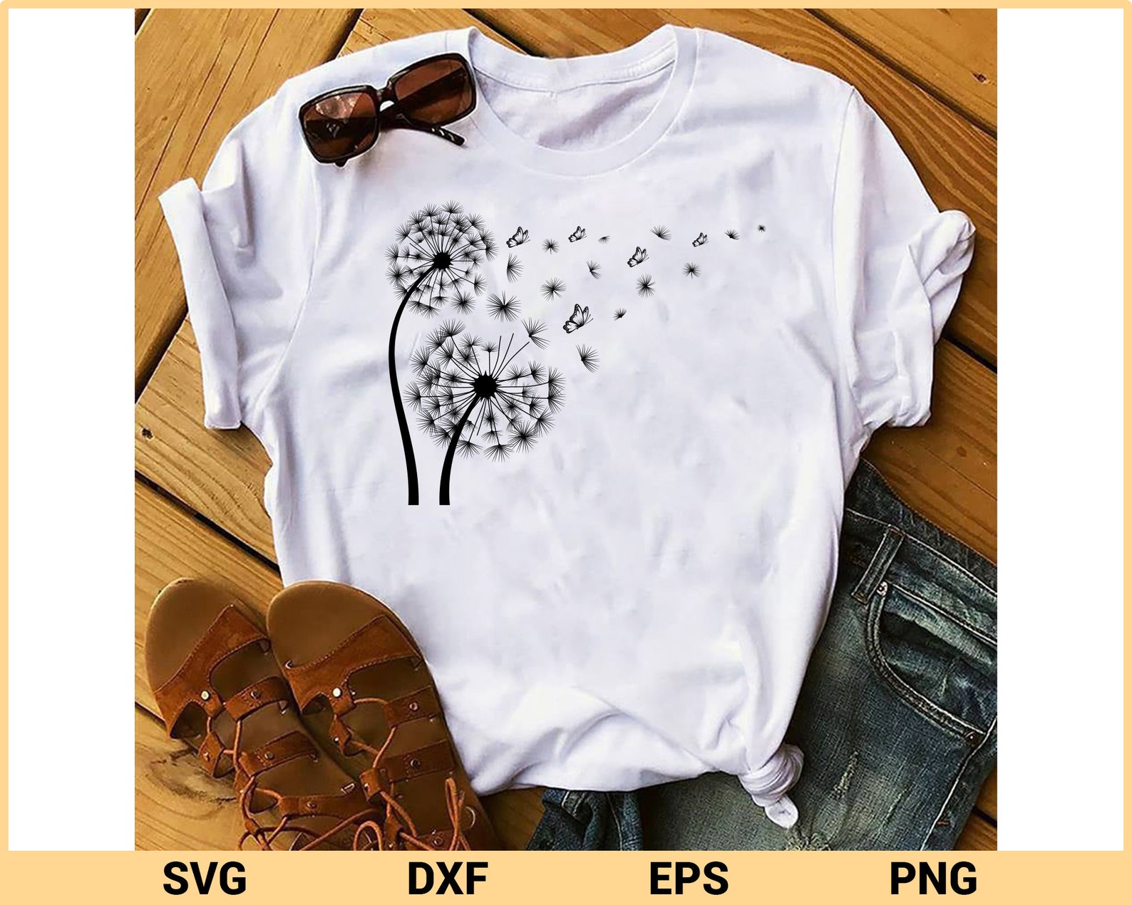 Download Dandelion with Butterfly svg Cutting files Butterfly svg ...