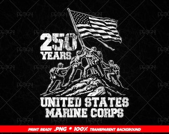 Arte del 250.º aniversario de Estados Unidos: Izamiento de la bandera en Iwo Jima, obsequio conmemorativo del 4 de julio para veteranos de la Marina (descarga digital, PNG)