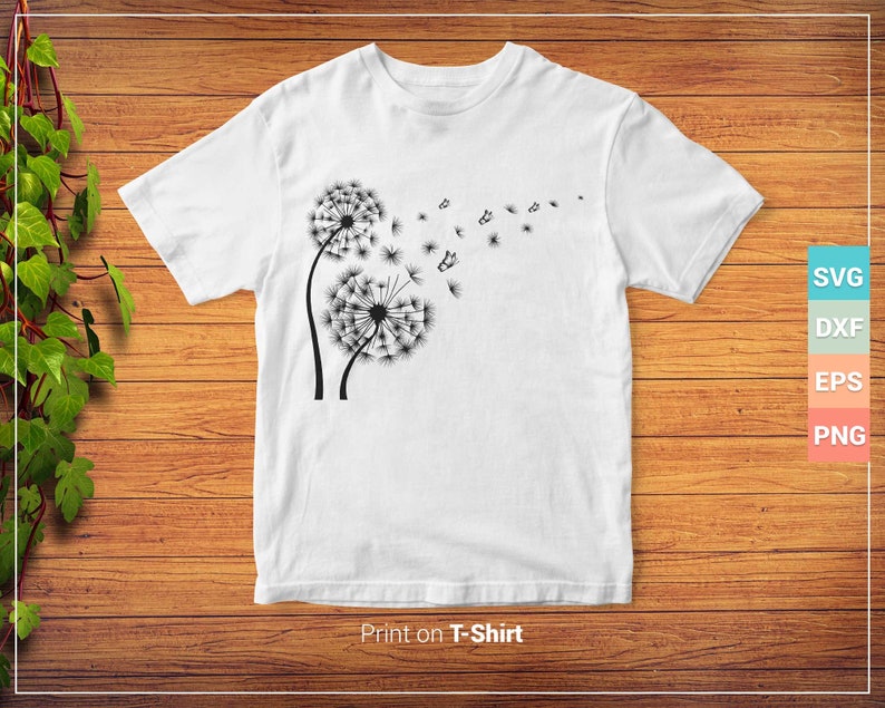 Download Dandelion with Butterfly SVG files for cricut silhouette ...