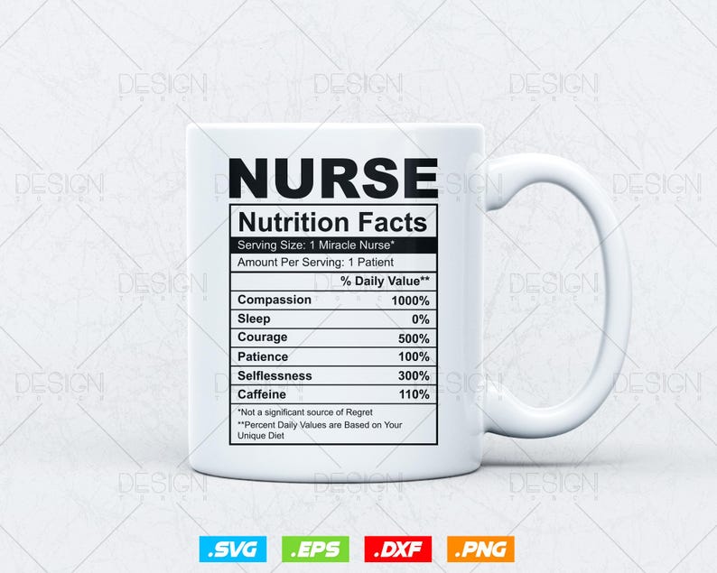 Diseño de camiseta editable con información nutricional de enfermeras (archivos SVG y PNG), divertida vida de enfermera (SVG), información nutricional de enfermeras (archivos SVG para Cricut) imagen 3