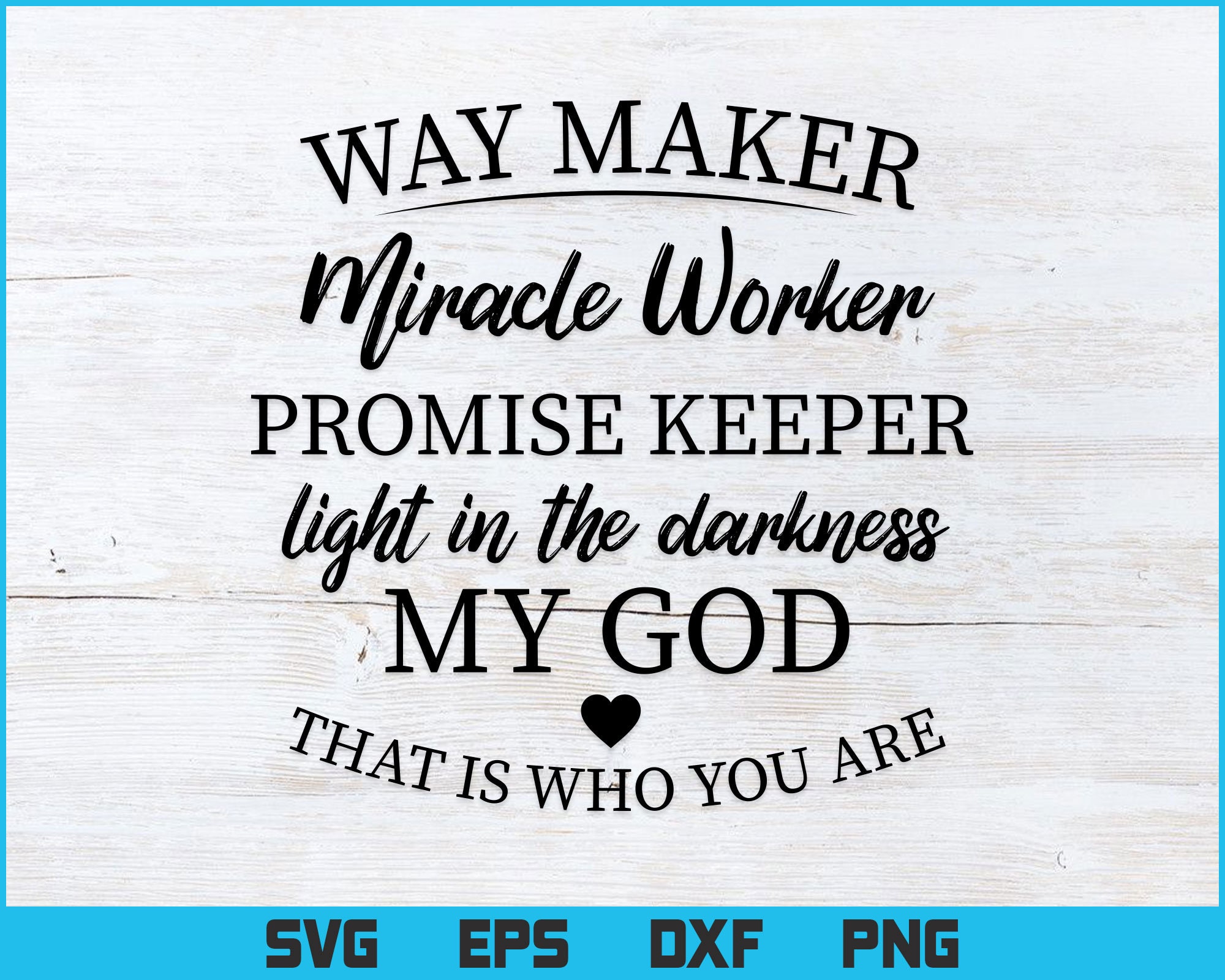 Embellishments Vinyl cut file for Cricut Silhouette Bible Verse svg Miracle Worker Svg Waymaker