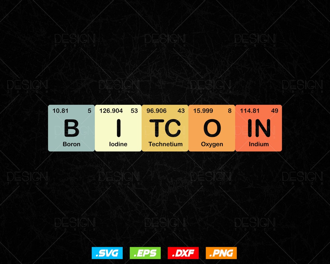 Bitcoin Periodic Table Cryptocurrency BTC Funny Vintage Vector T-shirt ...