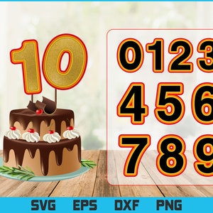 Layered numbers 0 to 9 Svg, Offset Shadow Party Decoration For Custom 3D Age Cake Topper Svg Cut Files For Cricut Maker, 4 layer number svg