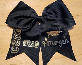 Personalized glitter and glam 2024 graduation bow