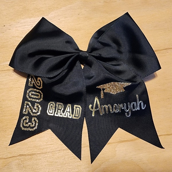 Personalized glitter and glam 2024 graduation bow