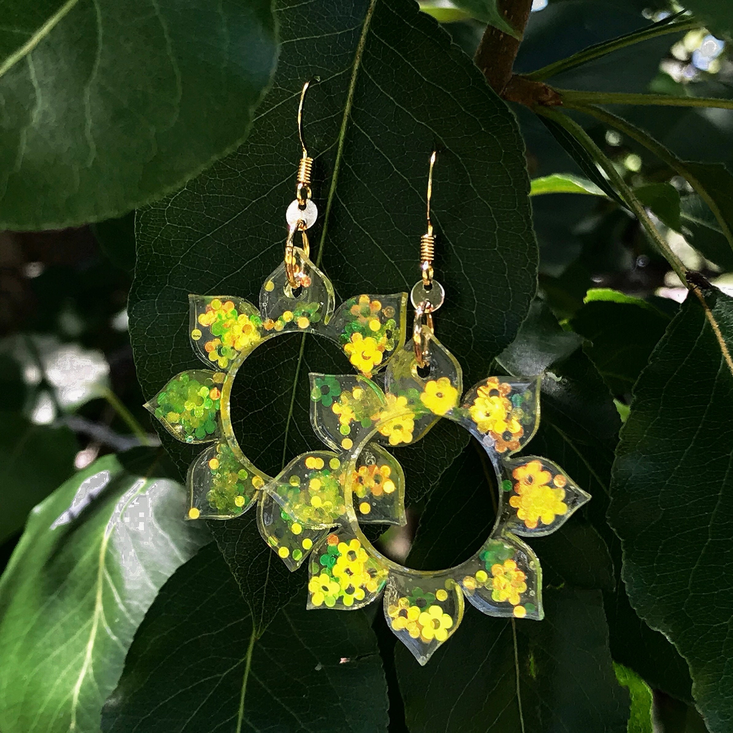 Sunflower 70s Earrings Retro Flower Earrings Vintage Daisy Etsy Nederland