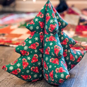 Stuffed Fabric Christmas Tree - Green & Red Candy Canes