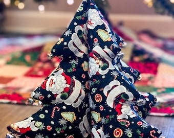 Stuffed Fabric Christmas Tree - Santa Claus with Bells