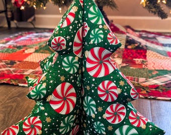 Stuffed Fabric Christmas Tree - Peppermint Candies