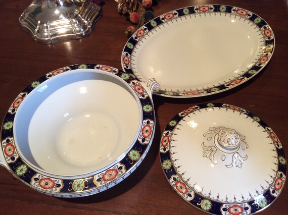 Haus Wohnen Contemporary Bombay Soup Tureen And Platter 12 X 8