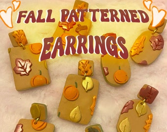 Polymer Clay Fall Patterned Earrings