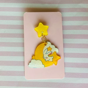 Acrylic + Resin Moon Rabbit Pin Charm
