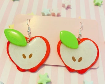 Acrylic Apple Earrings/Pins