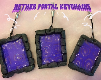 Minecraft Nether Portal Keychains