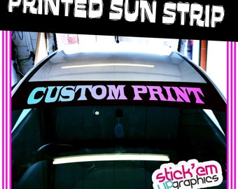 Custom Printed Sunstrip Fits Most Cars Sun Strip UK Windscreen Stripe