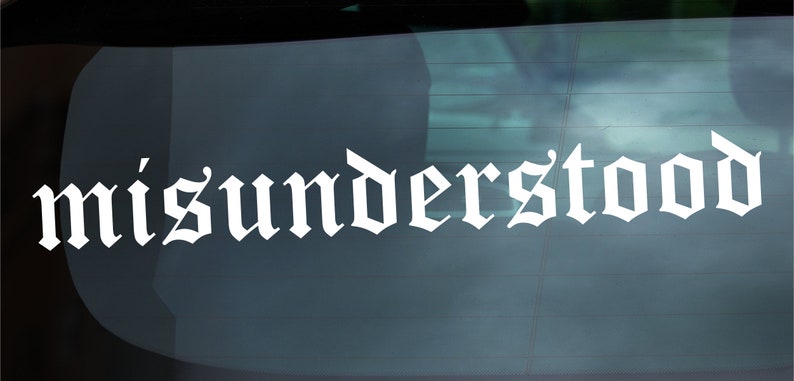 MISUNDERSTOOD Decal 900mm X 100mm - Etsy