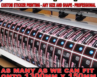 Bulk Custom Printed Vinyl Stickers Decals Labels and cut to shape