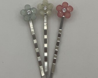 Akrylblomma Bobby Pins