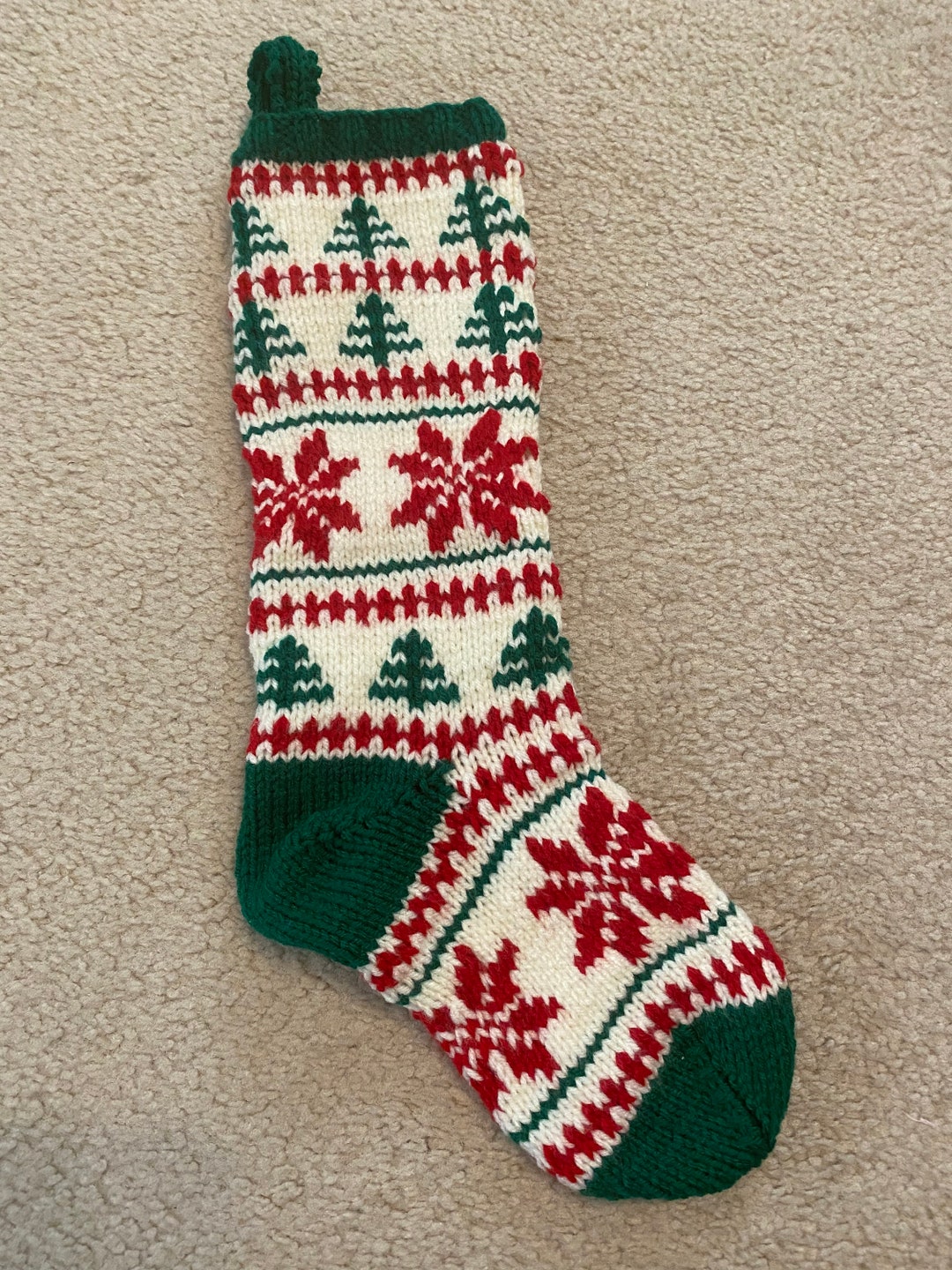 Knit Christmas Stocking: Scandinavian Holiday - Etsy