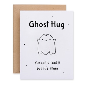 Ich vermisse dich Kartenpaket, Geister Umarmungskarte, Gute Besserung Karte, Liebeskarte senden, Virtuelle Umarmungskarte, süße Halloweenkarte, nachhaltig hergestellt in Irland