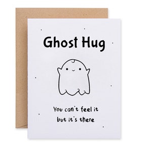 I Miss You Cards, Ghost Hug Cards, Get Well Soon Cards, Send Love Card, Virtuelle Umarmungskarte, Süße Halloween Karten, Nachhaltig Made in Ireland Bild 1