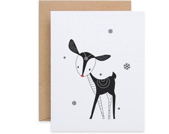 Rudolf Christmas Card, Little Reindeer Christmas Cards, Scandinavian Christmas Cards, Irish Christmas Card Pack, Sustainably Made In Ireland