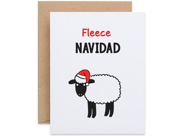 Fleece Navidad Cards, Funny Irish Christmas Cards, Irish Xmas Cards, Joke Christmas Cards, Cute Christmas Card, Sustainably Made in Ireland